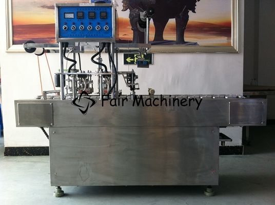 3.6KW SS304 Cup Filling Sealing Machine For 2 Cups Water Cup 1800B/H