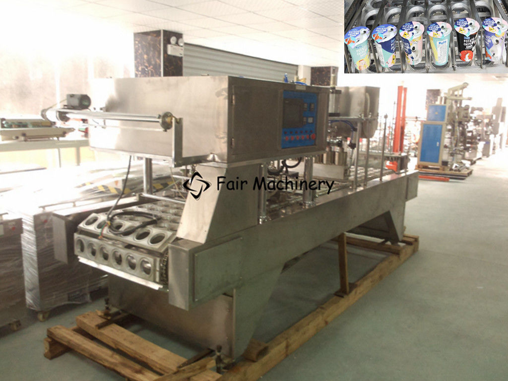 60HZ 5400BPH Automatic Cup Filling Sealing Machine For Milk Tea 9KW