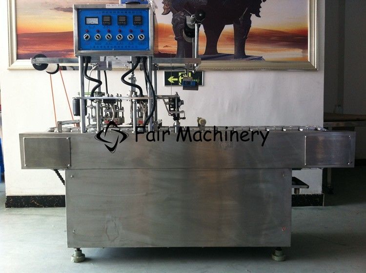 3.6KW SS304 Cup Filling Sealing Machine For 2 Cups Water Cup 1800B/H
